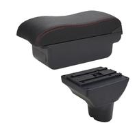 Armrest Box For Hyundai For I20 Armrest Box Car Armrest Car Storage Box Curved Surface Leather Dedicated Center Console Armrest (C1 Black red NO USB)