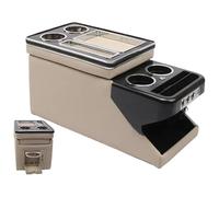 Armrest Box For Hyundai For Palisade 2020 2021 2022 2023 Row Front Railing Box Set Business Armrest Central Store Car Mobile(B Beige)
