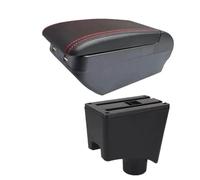 Armrest Box For Nissan For Almera G15 Armrest Box Storage Box Car Accessories Center Console Armrest(H Red line 4 USB)