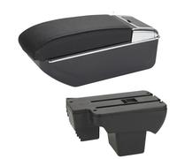 Armrest Box For POLO 2020-2024 Armrest Box Car Armrest Storage Box Centre Console Storage Box Armrest Double Layer Armrests Car Accessories(D2 Black line No USB)