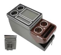 Armrest Box FOR VW For ID. BUZZ 2022 2023 + Row Front Railing Box Set Business Armrest Central Store Car Mobile(C Gray)