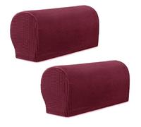 Armrest Chair Covers, 1 Pair Stretch Armrest Chair Anti-Slip Furniture Protector Slipcovers Elastic Removable Chair Sofa Couch Protector Stretch Fit for Armchairs Sofa Couches Recliner (Burgundy)