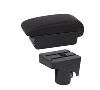 Armrest Container Compatible With VW For Golf 6 5 Mk6 Mk5 For Jetta Car Armrest Box Storage Centre Console(B Black red 3USB)