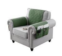 Armrest Cover, Backrest Cover for Recliner Sofa Waterproof Recliner Chair Covers Nonslip Washable Armchair Slipcover Furniture Protector for Recliner Chair Sofa (Dark Green,1 Piece - Armrest)