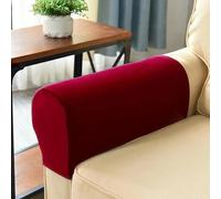 Armrest Covers for Sofa and Chair, Soft Velvet Furniture Protector Slipcovers, Stretch Fit for Recliner and Armchair