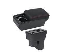 Armrest Cup Holder For Fit Jazz 2 2008-2013 (N red line No USB) | Compatible with Honda Comfort Support Ergonomic Design Soft Padding Organized Storage Space Saving Clutter Free Easy Access