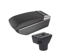 Armrest For Kia For Rio2 For Armrest Car Interior Center Console Multi-functional Accessory Storage Box Trim Parts Cup Holder Armrests Storage Box(B1 Black red NO USB)