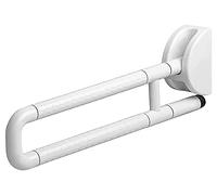 Armrest Grab Bar Elderly Bathroom Wall Support Handle Foldable Toilet Safety Rails Grab Bar Folding Supporting Armrest for Wall Mounting Handrail,White（White）