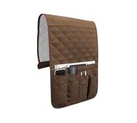 Armrest Organizer for Sofa and For Recliner with Non Slip Silicone Back and Foam Insert, Designed with Multiple Pockets for Remote Controls, Books, Glasses, and Phones (coffee)