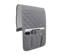 Armrest Organizer for Sofa and For Recliner with Non Slip Silicone Back and Foam Insert, Designed with Multiple Pockets for Remote Controls, Books, Glasses, and Phones (grey)