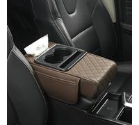 Armrest Pad Cover forHonda Civic TypeR 2010-2026, Memory foam armrest cover w/cup holder & tissue box, breathable leather, non-slip, fits all cars.