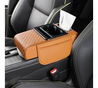 Armrest Pad Cover forPontiac Solstice 2006-2009, Memory foam armrest cover w/cup holder & tissue box, breathable leather, non-slip, fits all cars.