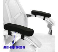 Armrest Pads for Office Chairs - Memory Foam Cover with Adjustable Strap, Fits All Desk, Gaming & Wheelchair Armrests, 23.5 x 7.5 x 3 cm, Black(2Pcs)