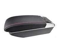 Armrest Storage Box For D&acia For Sandero For Logan 2013-2017 Center Console Dual-Layer Black Leather Arm Rest Centre Console Storage Box(Red thread)