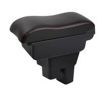 Armrest Storage Box For Fit For Jazz GE Car Central Armrest Storage Box Elbow Support For Drivers And Passengers(B-No USB-Red Line)