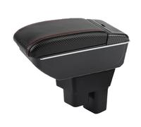 Armrest Storage Box For Fit For Jazz GE Car Central Armrest Storage Box Elbow Support For Drivers And Passengers(D-No USB-Red Line)