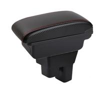 Armrest Storage Box For Fit For Jazz GE Car Central Armrest Storage Box Elbow Support For Drivers And Passengers(A-No USB-Red Line)