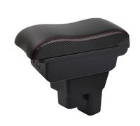 Armrest Storage Box For Fit For Jazz GE Car Central Armrest Storage Box Elbow Support For Drivers And Passengers(B-3USB-Red Line)