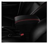 Armrest Storage Box For SKODA For Citigo Armrest Box Central Store Content With Cup Holder Ashtray USB(B black red line)