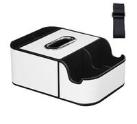 Armrest Storage Box - Front Seat Armrest Organizer with Cup Holders and Tissue | PU Leather Arm Rest Extender, Console Container for Holding Drinks Tissues Small Items in Car, 22x17x9cm