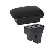 Armrests For Fit Jazz 2 2008-2013 Car Armrest Box Storage Automobile Arm Rest(B1 red line 3USB)