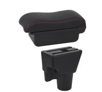 Armrests For Kia Picanto 3X-Line Car Armrest Box Curved Surface Synthetic material Storage Automobile Arm Rest(B2 red line 3USB)