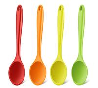 Armrouns 4pcs Small Silicone Spoons Nonstick Kitchen Silicone Serving Spoon for Eating Stirring Cooking Baking