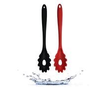 Armrouns Silicone Pasta Fork (11.2"), 2-Pack Spaghetti Server Spoon Heat Resistant 600°F, Food Grade Pasta Spoon, BPA Free, Noodle Spoon. (Silicone)