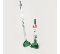 Arms Length Poop Scoop with Grass Rake & Flat Scoop - No Bending Required, Detachable Heads, A141600