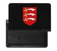 Arms of E-ssex County Council Leather Passport Holder ID Card Protector Portable Cover Case Travel Wallet for Men Women