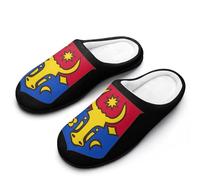 Arms of Moldova Women's Slippers Cotton Warm House Shoes with Rubber Anti-Slip Sole Slip On for Home Outdoor 11-12（42-43）