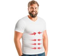 ARMSTRONG AMERICA Mens Compression T Shirt Gynecomastia | V Neck Slimming Undershirt Compression Shirt for Men. Mens Shapewear Body Shaper Top (4XL, White)