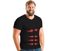 ARMSTRONG AMERICA Mens Compression T Shirt Gynecomastia | V Neck Slimming Undershirt Compression Shirt for Men. Mens Shapewear Body Shaper Top (Large Black)