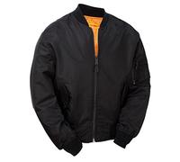 Army and Outdoors MA1 Flight Non-Padded Light Bomber Jacket - Black (S)