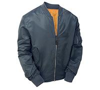 Army and Outdoors MA1 Flight Non-Padded Light Bomber Jacket - Petrol (L) Navy