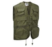 Army and Outdoors Multi-Pocket Vest Waistcoat Gilet (M, Olive)