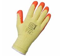 Army And Workwear Colour: Orange | Size: L - SIZE 9 | Amount: 12 Pair | Type: Handler Glove Mens Rubber Palm Gripper Work Ladies