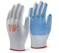 Army And Workwear Colour: White with Blue Dot | Size: XL - Size 10 | Amount: 20 Pairs | Type: Click 2000 Work Warehouse Strong Knitted Garage | MPN: TRONIX