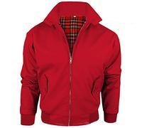 Army And Workwear Harrington Jacket With Check Lining Made In Britain Men's Zip Classic Bomber Jacket, red, 5XL