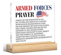Army Armed Forces Prayer Acrylic Plaque Sign Gift for Soldiers Veterans Disabled Veteran Retirement Birthday Christmas Veterans Day Going Away