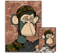 Army Bored Ape Jigsaw Puzzle 1000 Pieces Wooden Jigsaw Puzzles Home Activity for Holidays Birthdays And Family Game Nights 1000 PCS(75x50cm)