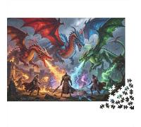 Army Burned 1000 Piece Jigsaw Puzzle Recyclable Paper Dragon Battle Puzzle for Adults Fun Present & Activity for Home Great Gift Idea for Men 38x26cm/1000pcs