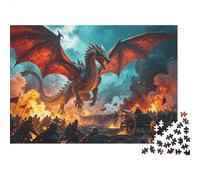 Army Burned 1000 Piece Jigsaw Puzzle Recycled Dragon Battle Senior Puzzles Party Game Props Developing Boy & Girl‘s Intelligence Educational Fun 38x26cm/1000pcs