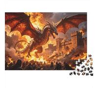 Army Burned 1000 Piece Jigsaw Puzzles Recycled Dragon Battle Puzzle for Elderly Puzzle Game Props for Family And Friends Birthdays Great Gift 52x38cm/1000pcs