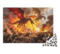 Army Burned 1000 Piece Jigsaw Puzzles Recycled Dragon Battle Puzzle for Elderly Puzzle Game Props for Family And Friends Birthdays Great Gift 38x26cm/1000pcs