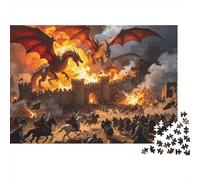 Army Burned Puzzle for Adults 1000Pc Recyclable Paper Dragon Battle Jigsaw Puzzles Educational Game Challenge Ideal for Family And Friends Gifts 70x50cm/1000pcs
