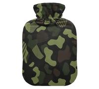 Army Camouflage Black Green Line Cute hot Water Bottle with Soft Cover, 2L Warm Compress for Arthritis, Arthritis, Bolsa para agua Caliente para Dolor