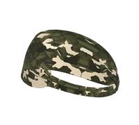 Army Camouflage Elastic Sports Headband for Running, Cycling Yoga, Sweat-Absorbing Breathable Head Wrap, Fits Most Men Women