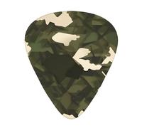Army camouflage guitar picks in three different thicknesses, suitable for electric guitar and band players