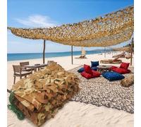 Army Camouflage Netting Desert, Camo Netting 1x10m 2x14m 3.5x5m 5x8m 7x19m, Hunting Military Camo Net, outdoor Camouflage Net for Decor Courtyard Sunshade Camp Fence Shooting(9x18m)